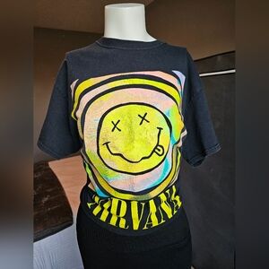 Nirvana Black T-Shirt with Yellow Graphic